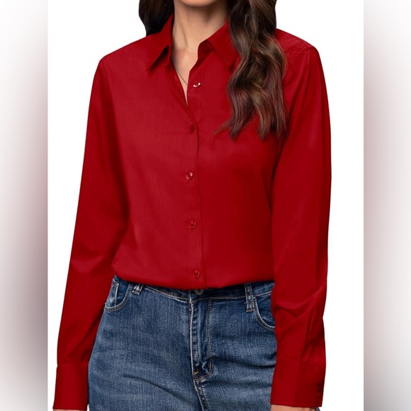 S Fred David Button Down Shirt Classic Work Business Casual Long Sleeve Blouse - Picture 5 of 13